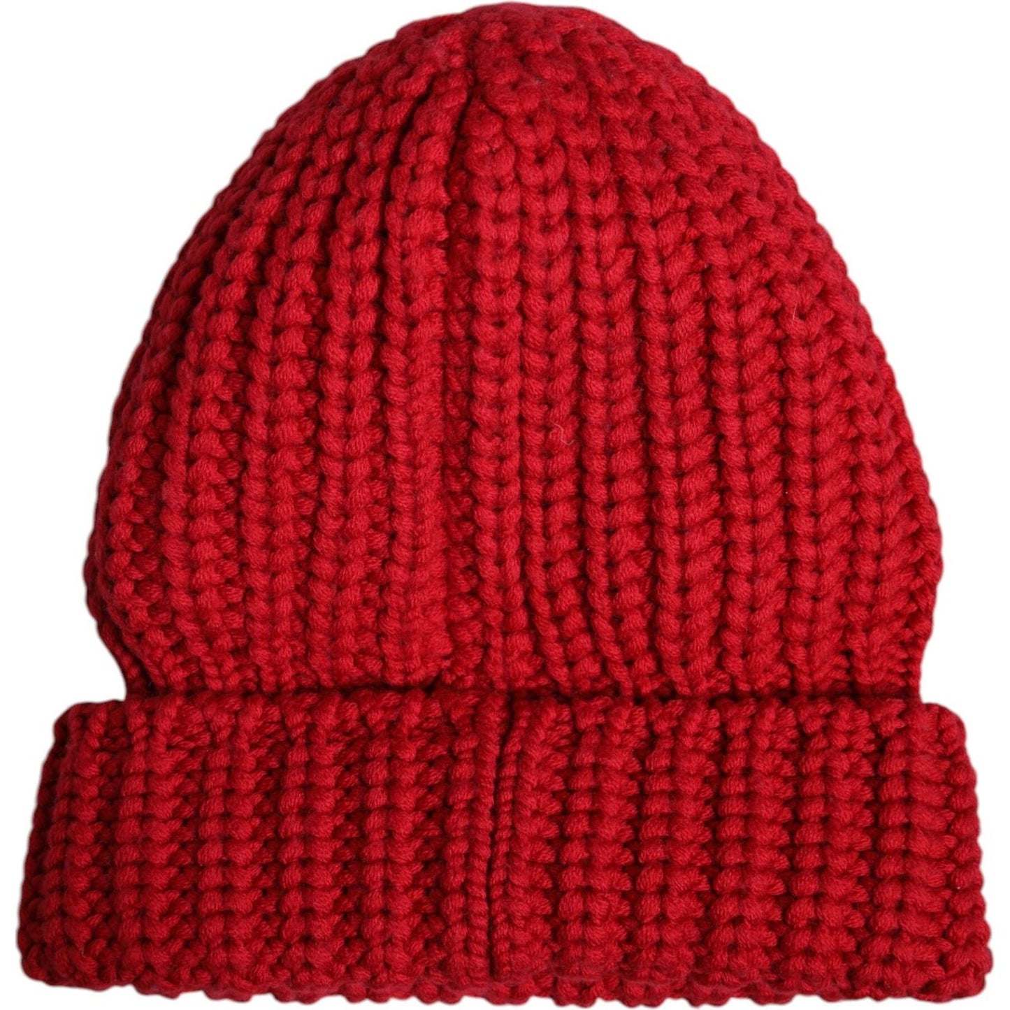 Dolce & Gabbana red wool beanie hat, knitted winter cap, 100% virgin wool, luxury fashion accessory, men's knitwear, Made in Italy