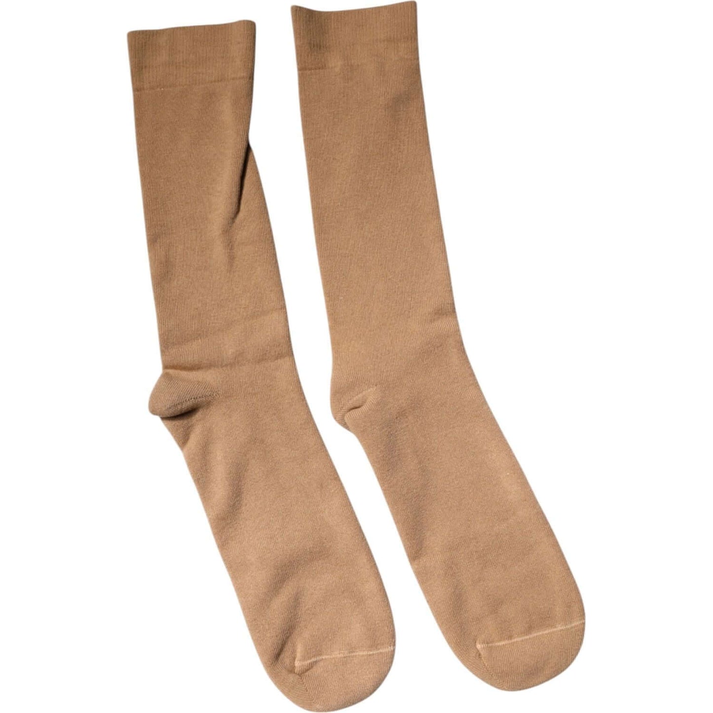 Dolce & Gabbana brown solid cotton mid calf men's socks with logo detail, 100% cotton, minor defect, made in Italy.