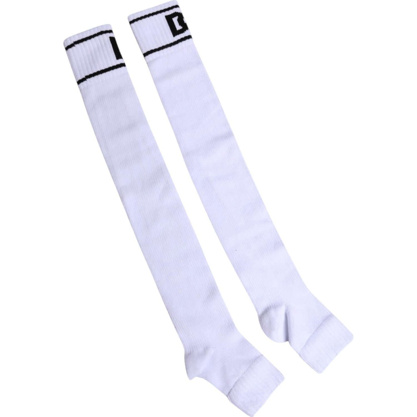 Dolce & Gabbana white cotton DG logo print open toe socks for men, Italian-made, featuring logo details.