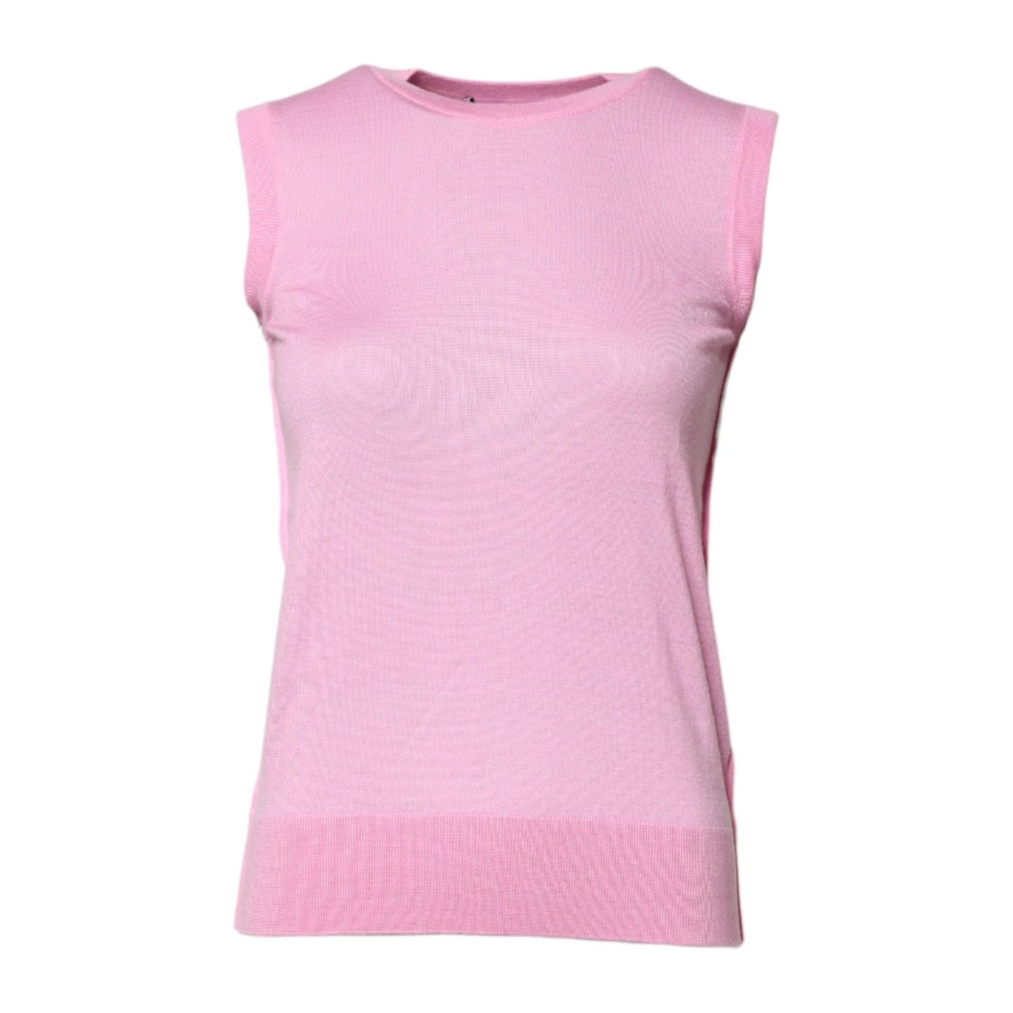 Dolce & Gabbana Pink Cashmere Round Neck Sleeveless Tank Top TSH878585-36