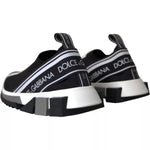 Dolce & Gabbana Black White Slip On Sorrento Sneakers Shoes LA10685-36