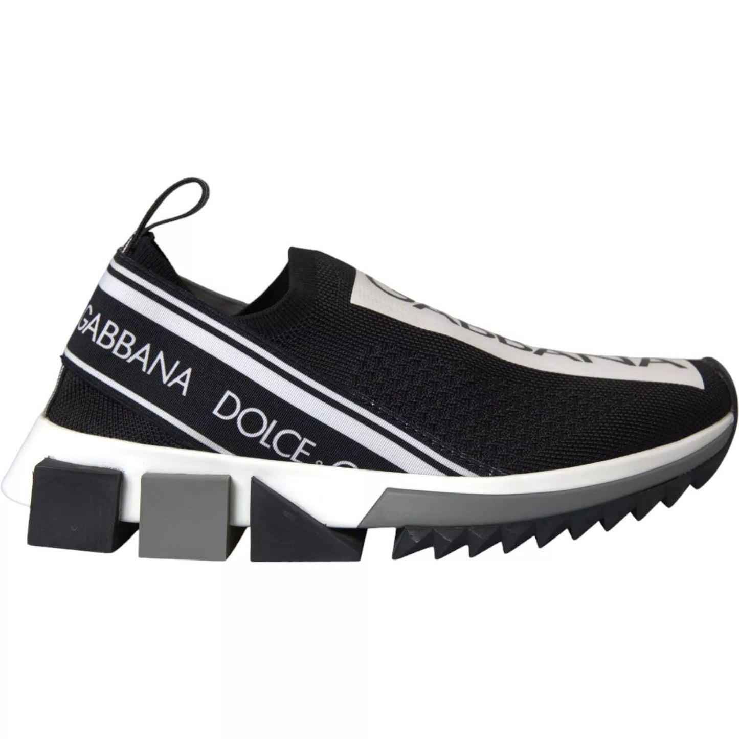 Dolce & Gabbana Black White Slip On Sorrento Sneakers Shoes LA10685-36