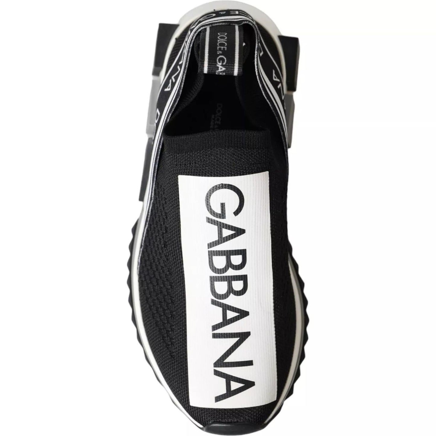 Dolce & Gabbana Black White Slip On Sorrento Sneakers Shoes LA10685-36