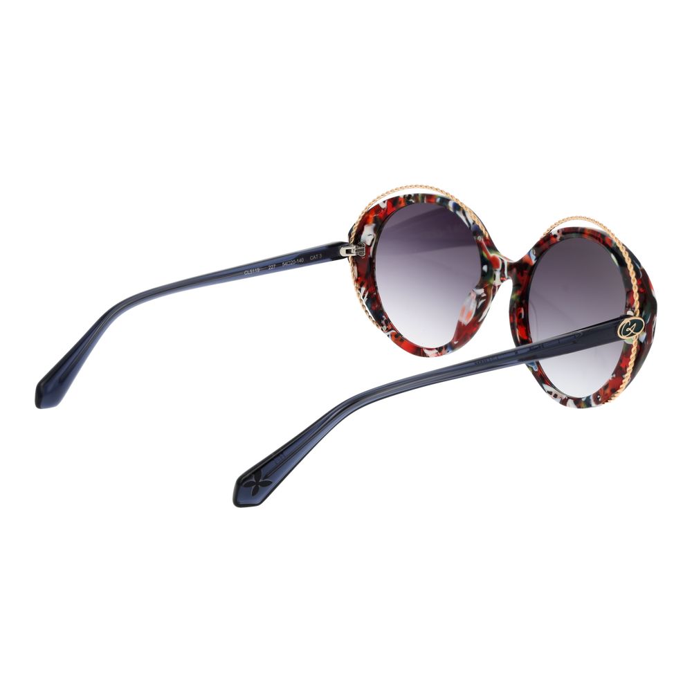 Christian Lacroix Multicolor Women Sunglass with mirrored gradient lenses, full-rim acetate frame, and UVA/UVB protection.