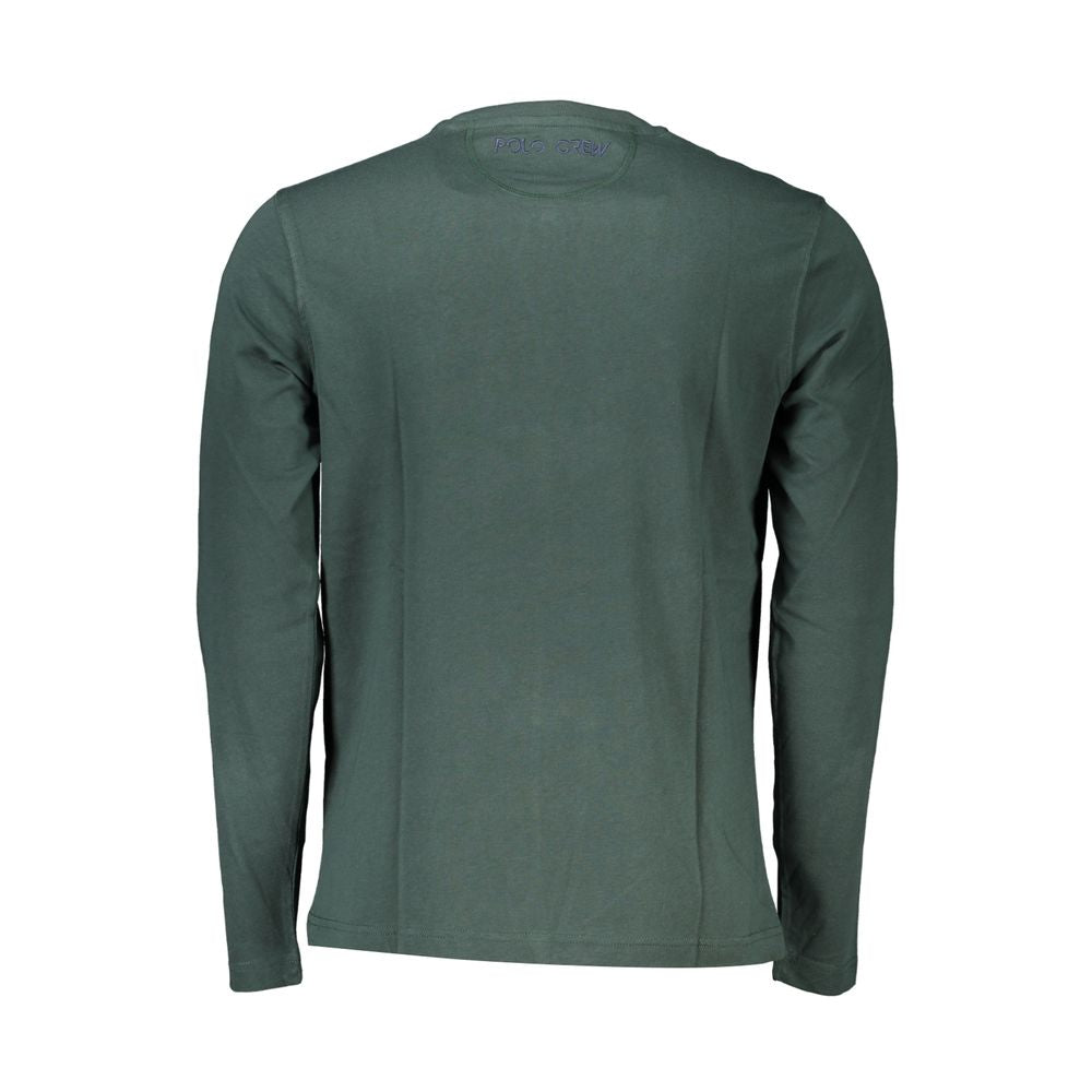 La Martina Elegant Crew Neck Green Tee with Embroidery LA-27008-XXL