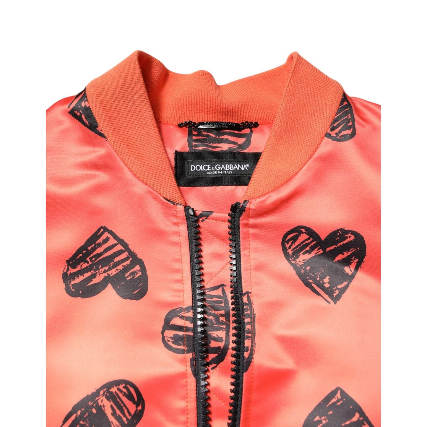 Dolce & Gabbana Orange DG Heart Full Zip Men Bomber Jacket JKT41411-54