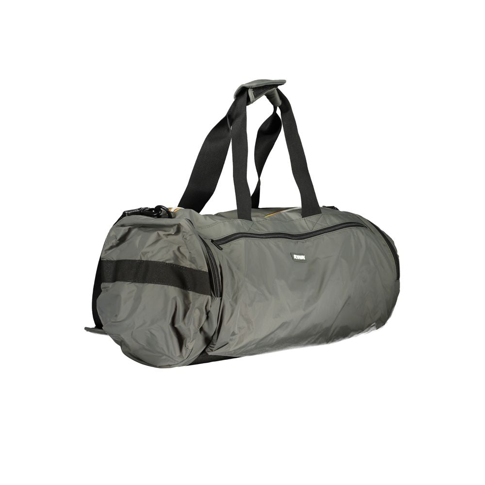 K-WAY Green Polyamide Luggage And Travel bag with shoulder handles, adjustable strap, pockets, and zip closure.