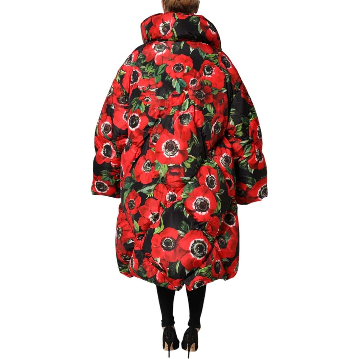 Dolce & Gabbana multicolor floral padded jacket with full zip and long sleeves, showcasing exclusive Italian craftsmanship.