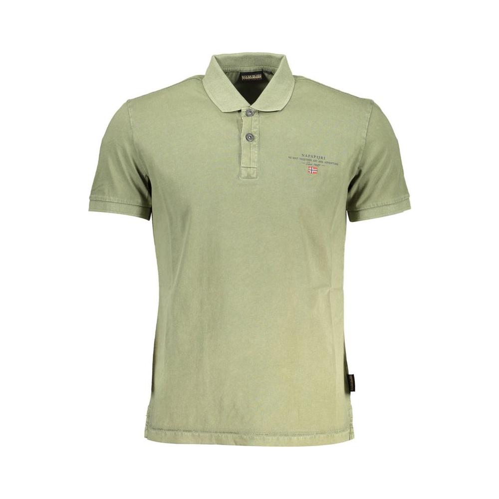 Napapijri Green Cotton Men Polo Shirt
