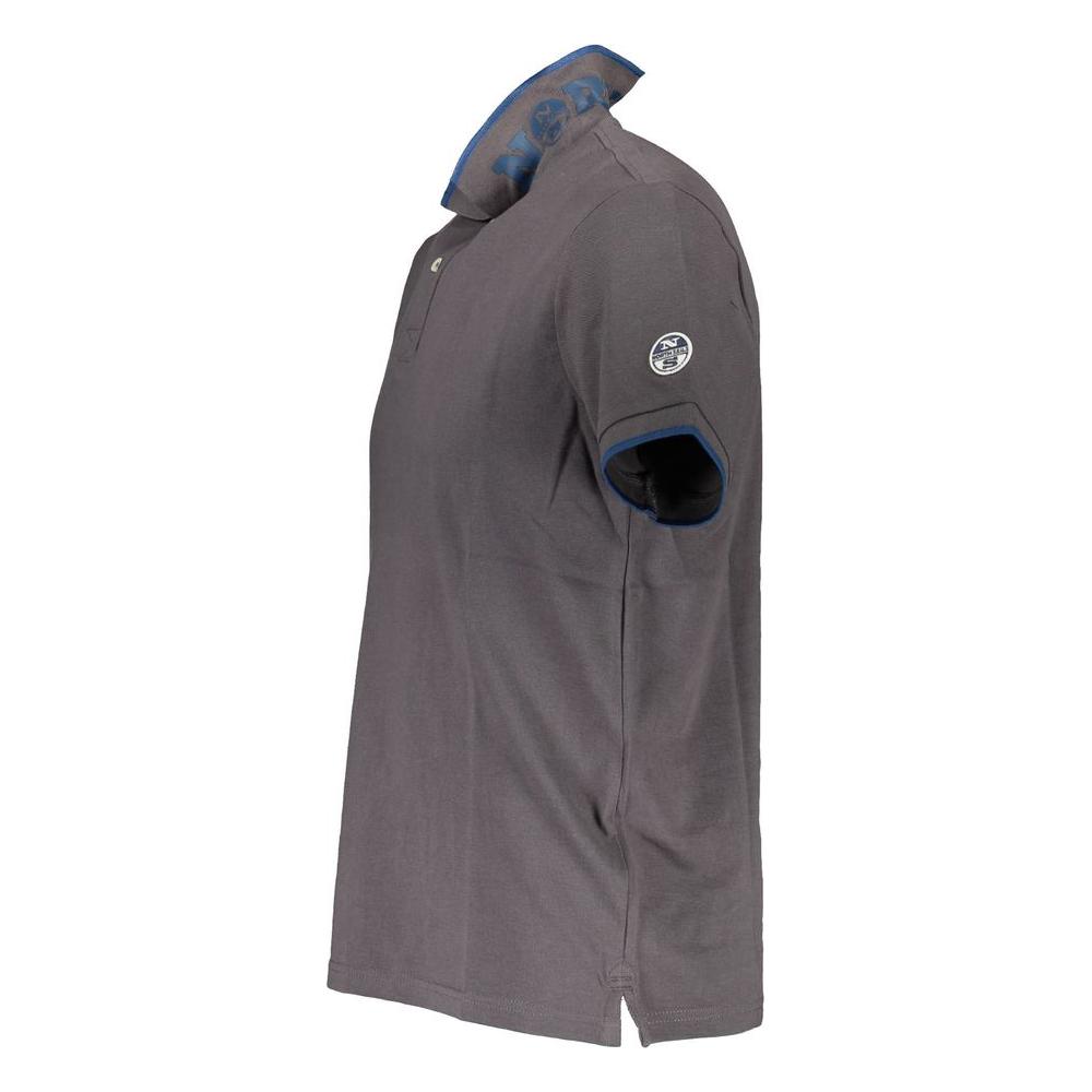 North Sails Gray Cotton Men Polo Shirt
