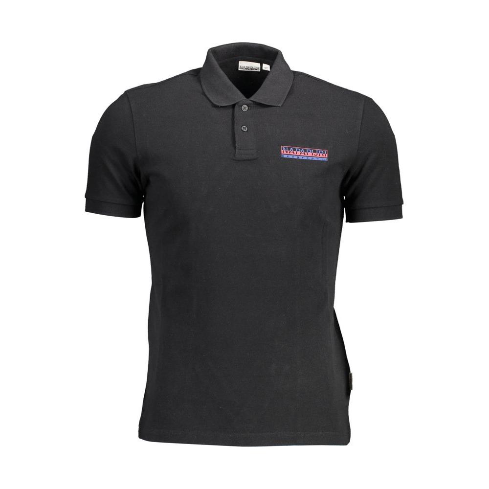 Napapijri Black Cotton Men Polo Shirt
