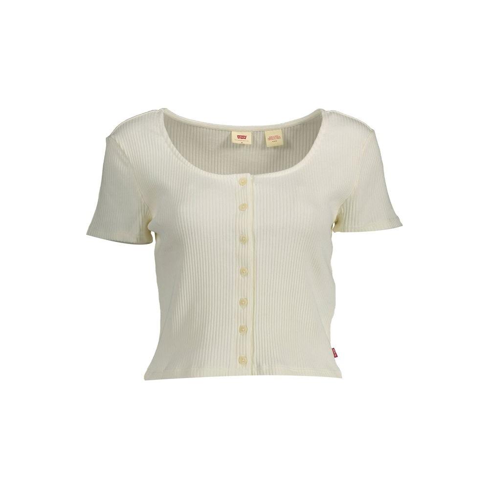 Levi's White Cotton Women T-Shirt