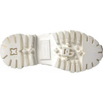 Dolce & Gabbana White Leather Rubber Logo Ankle Boots Shoes LA11042#2-37