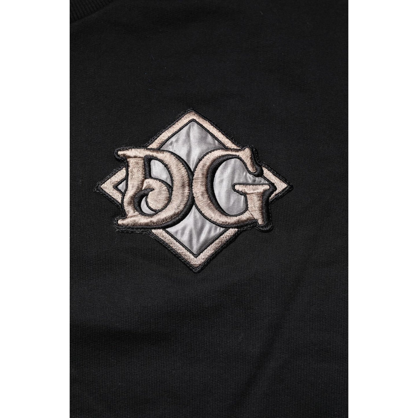 Dolce & Gabbana Black Logo Embroidery Sweatshirt Sweater
