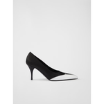 Prada Black Satin And Metallic Silver Leather Pumps 1I968N_049_F0002_F_A085_37