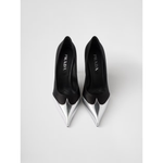Prada Black Satin And Metallic Silver Leather Pumps 1I968N_049_F0002_F_A085_37