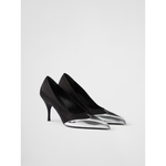 Prada Black Satin And Metallic Silver Leather Pumps 1I968N_049_F0002_F_A085_37