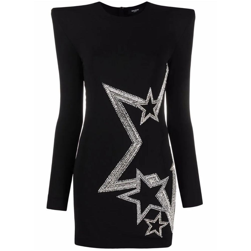 Balmain Black Viscose Dress BA-15530-IT40|S