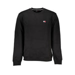 Tommy Hilfiger Sleek Black Cotton Crew Neck Sweatshirt TO-27378-S