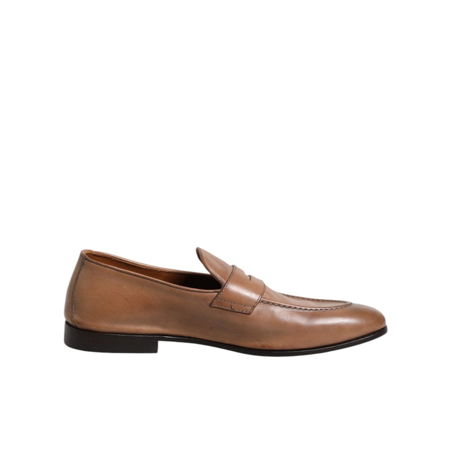 Brunello Cucinelli Brown Leather Loafer Dress Shoes MV7266-44.5