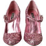 Dolce & Gabbana Pink Sequin Mary Jane Pumps High Heels Shoes LA10741-39