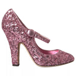 Dolce & Gabbana Pink Sequin Mary Jane Pumps High Heels Shoes LA10741-39