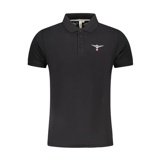 Accademia Militare Black Cotton Polo Shirt