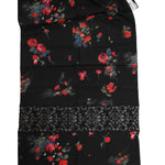 Dolce & Gabbana Black Floral Print Neck Warmer Wrap Scarf