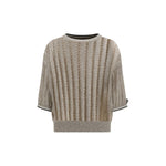Brunello Cucinelli Openwork knit pattern Sweater with sequins BR-MCO559400CJK08-XXL