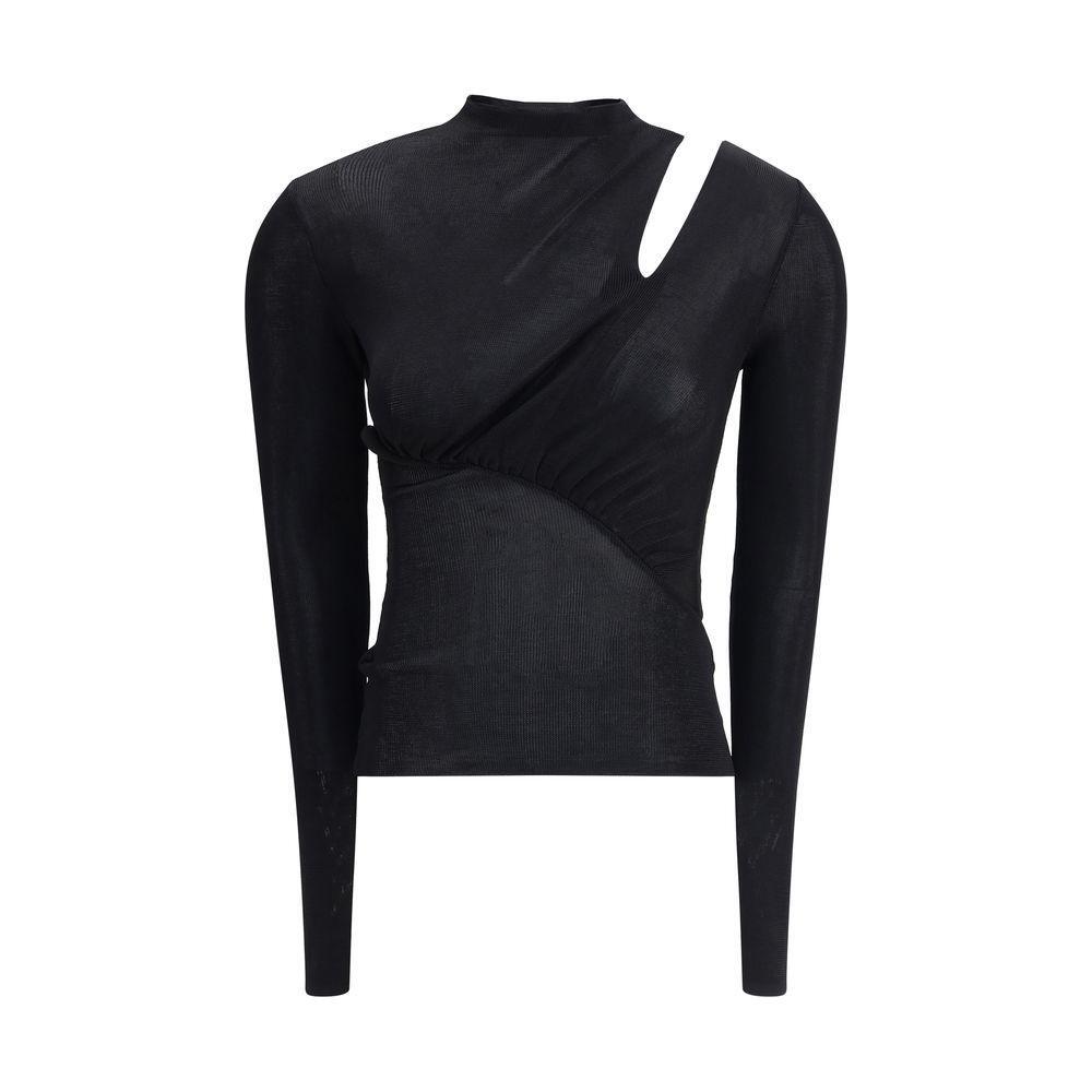 Self-Portrait Long sleeve knit Top SE-PF25086TBBLACK-M