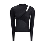 Self-Portrait Long sleeve knit Top SE-PF25086TBBLACK-M