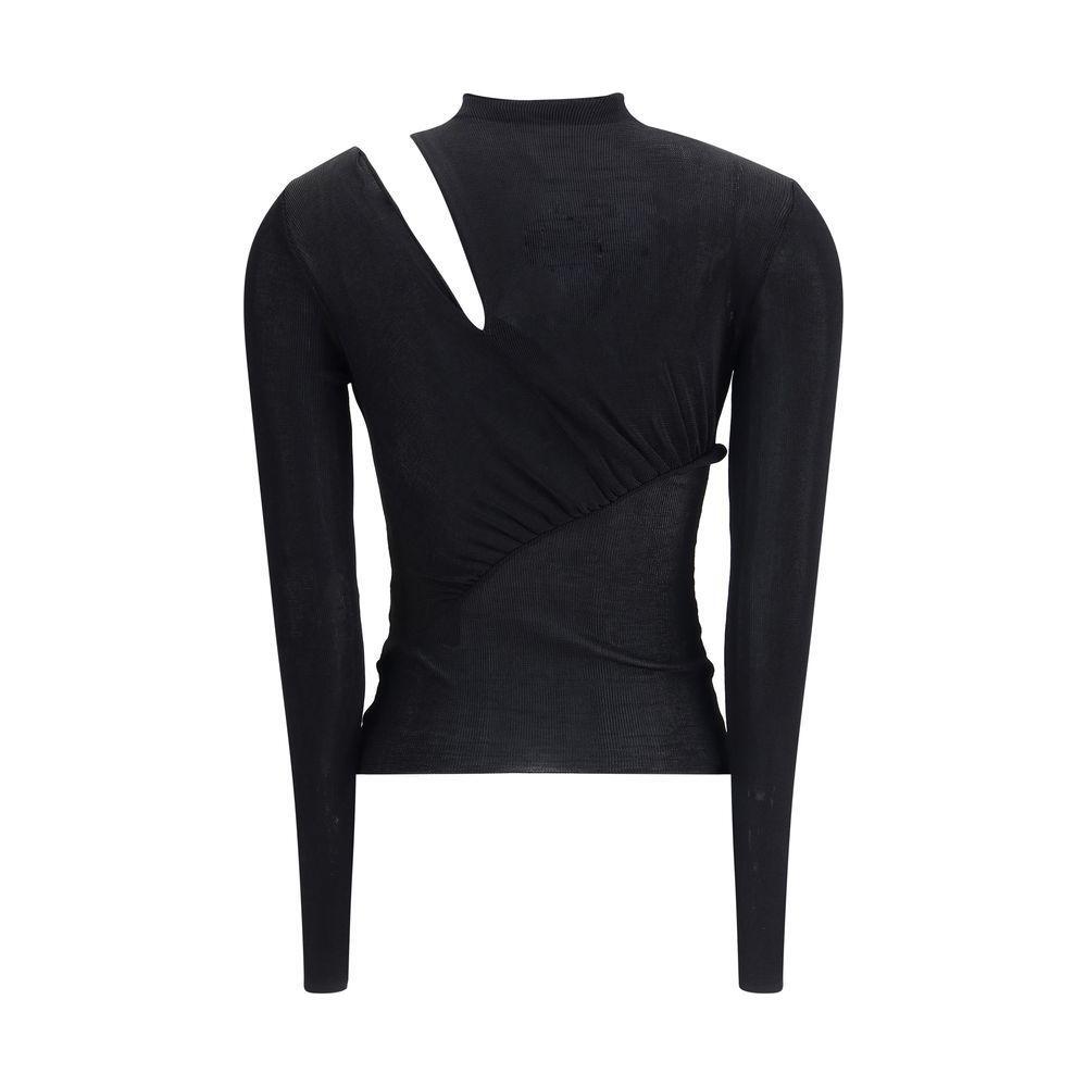 Self-Portrait Long sleeve knit Top SE-PF25086TBBLACK-M