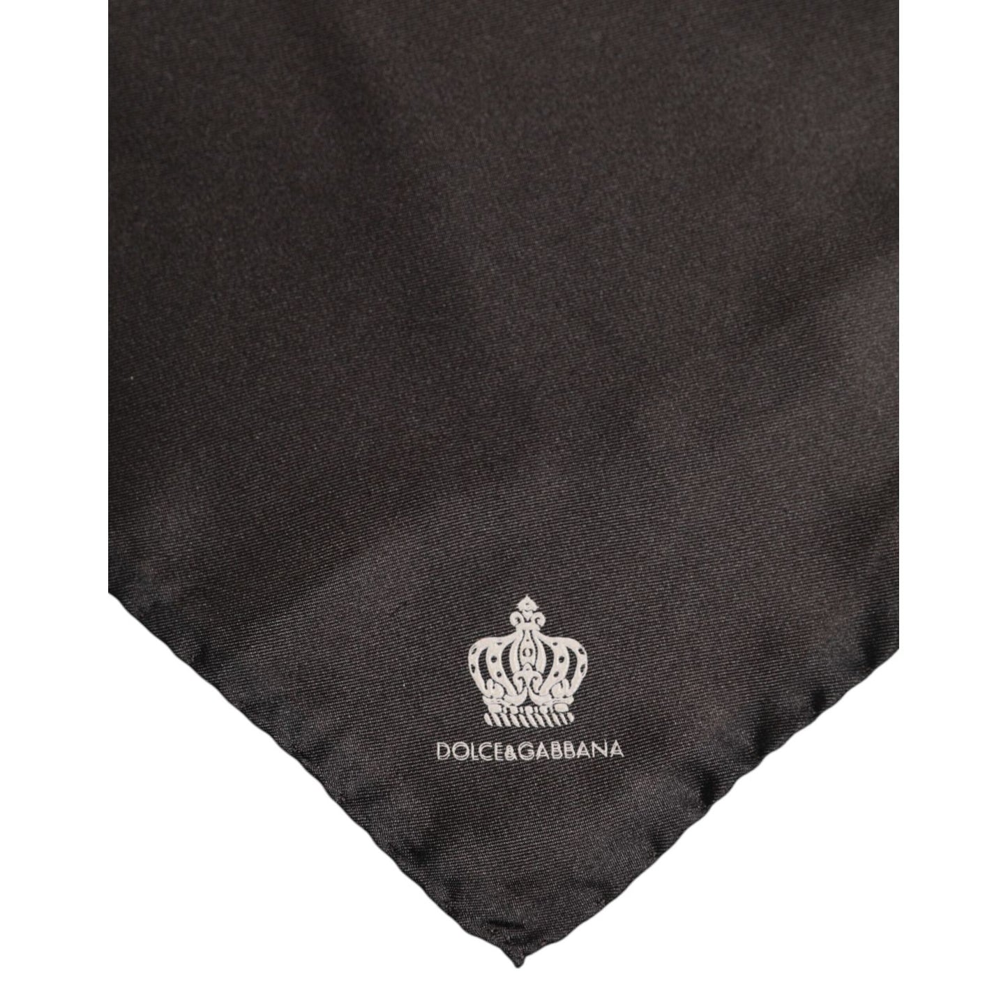 Dolce & Gabbana Brown DG Crown Silk Square Men Foulard Scarf MS7526