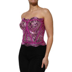 Dolce & Gabbana Pink Bustier Sleeveless Corset Blouse Top TSH87614-46