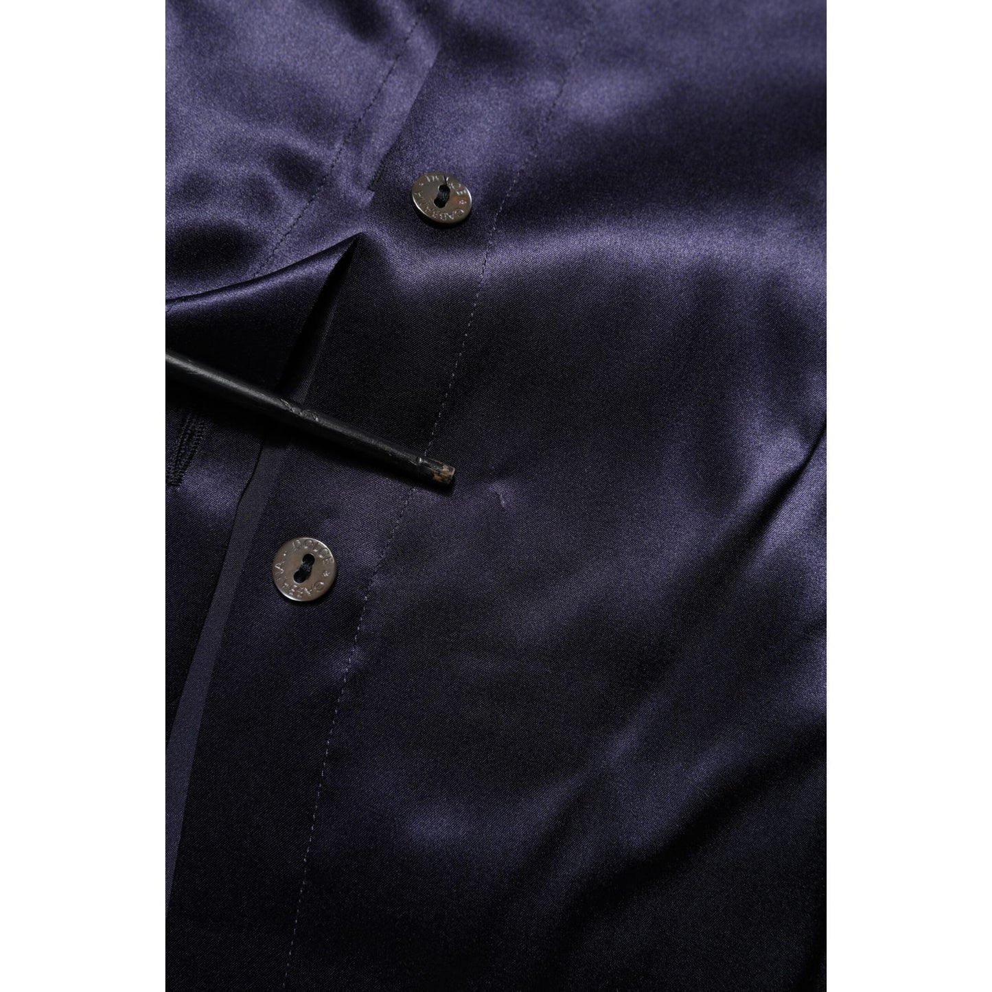 Dolce & Gabbana Dark Purple Silk Ascot Collared Blouse Top TSH90563-44