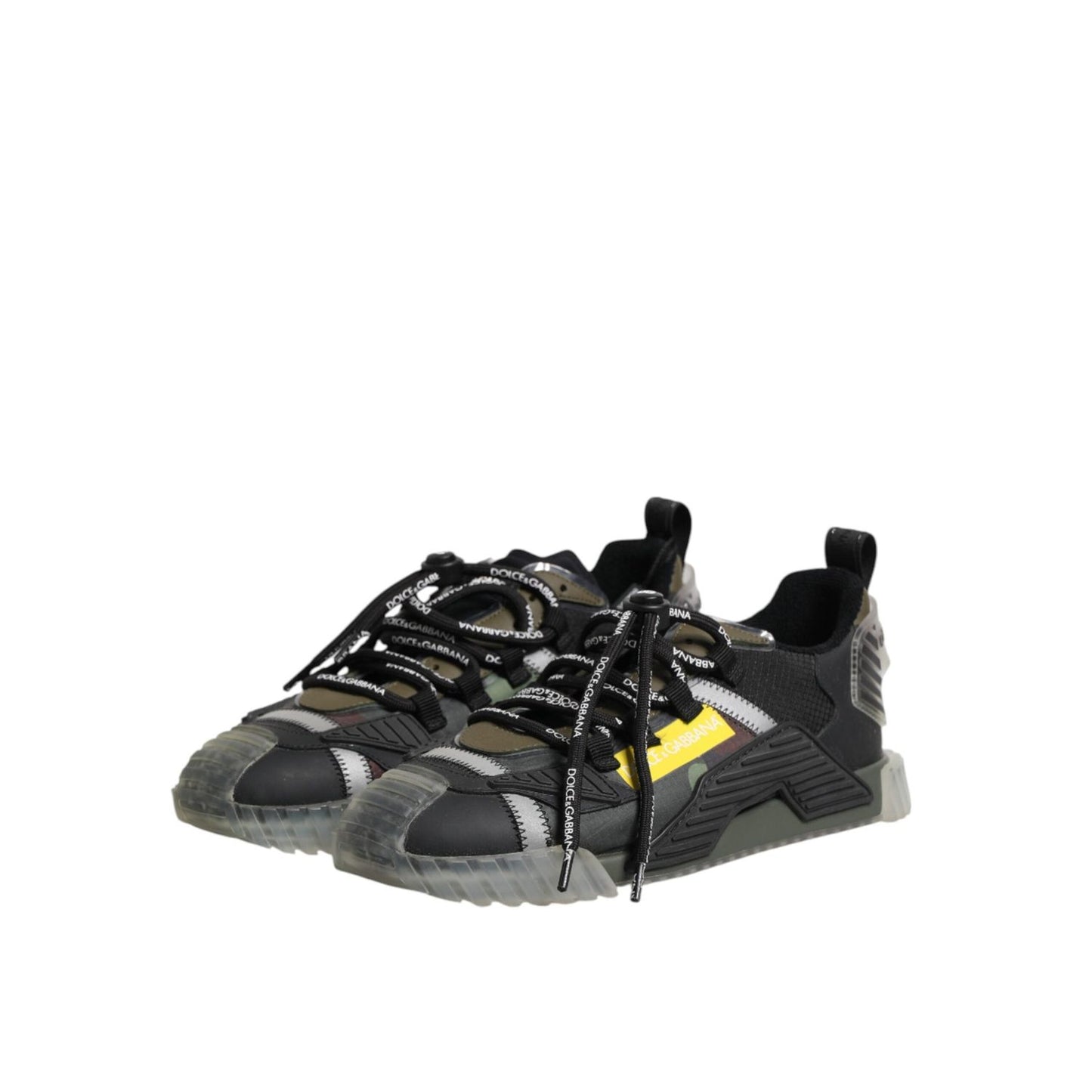 Dolce & Gabbana Black Lace Up Low Top NS1 Sneakers Shoes