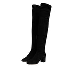 Dolce & Gabbana Black Suede Leather Knee High Boots Shoes MV7502-36