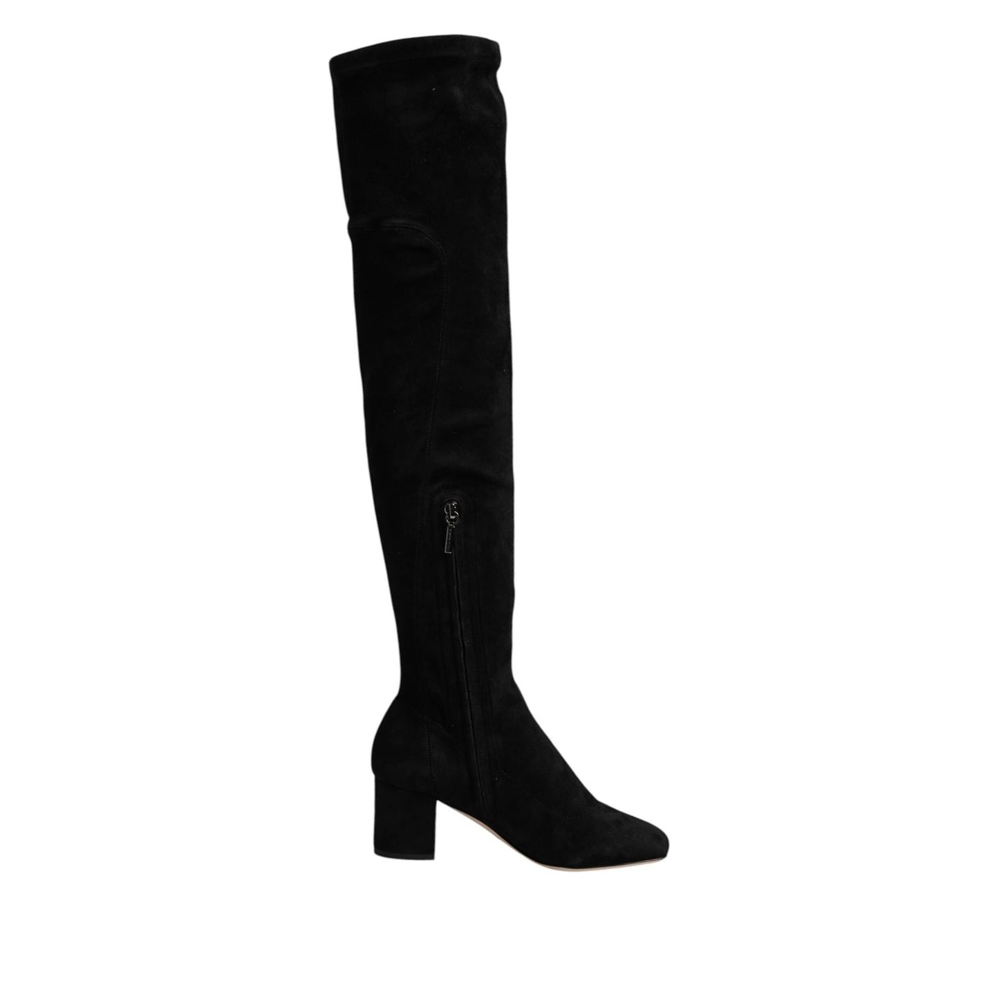 Dolce & Gabbana Black Suede Leather Knee High Boots Shoes MV7502-36