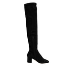 Dolce & Gabbana Black Suede Leather Knee High Boots Shoes MV7502-36