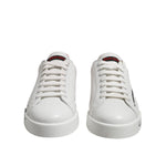 Dolce & Gabbana White Red Logo Low Top Leather Sneakers Shoes