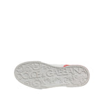 Dolce & Gabbana White Red Logo Low Top Leather Sneakers Shoes