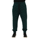 Dolce & Gabbana Green Logo Print Jogger Men Sweatpants Pants PAN76272-48