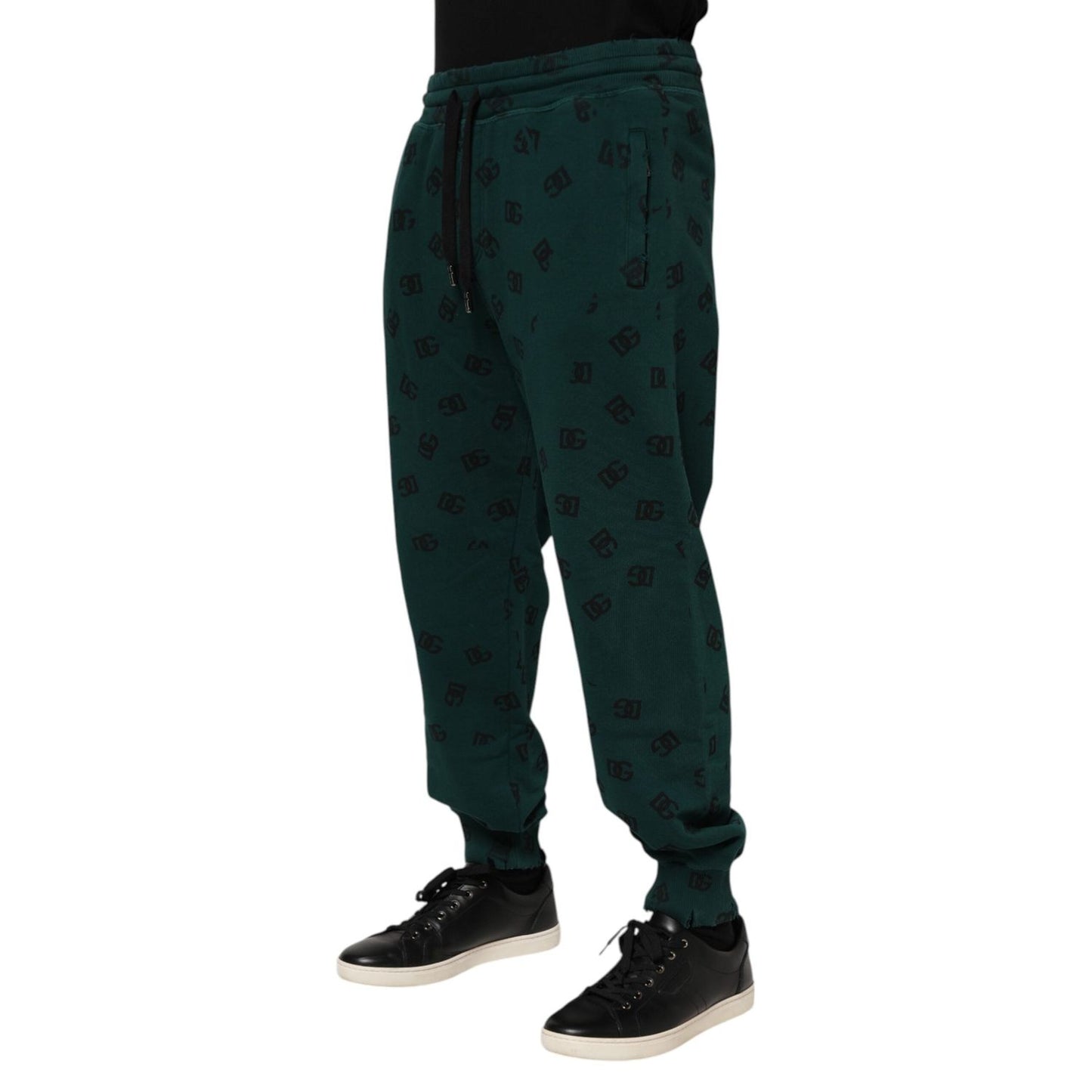 Dolce & Gabbana Green Logo Print Jogger Men Sweatpants Pants PAN76272-48