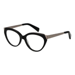 Yohji Yamamoto Black Unisex Glasses Frame in acetate with full-rim cat eye style, demo lenses, and branded soft case included.