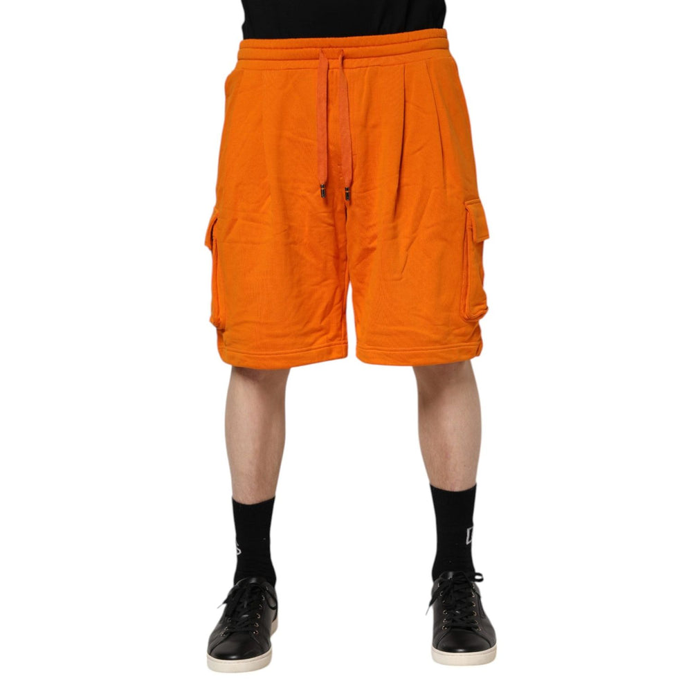 Dolce & Gabbana Orange Cotton Men Casual Cargo Bermuda Shorts PAN76426-50