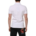 Dolce & Gabbana White Logo Short Sleeve Collared Polo T-shirt TSH90568-48