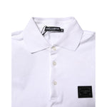 Dolce & Gabbana White Logo Short Sleeve Collared Polo T-shirt TSH90568-48