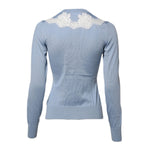 Dolce & Gabbana Blue Floral Lace Detailing Cardigan Sweater TSH87592-36