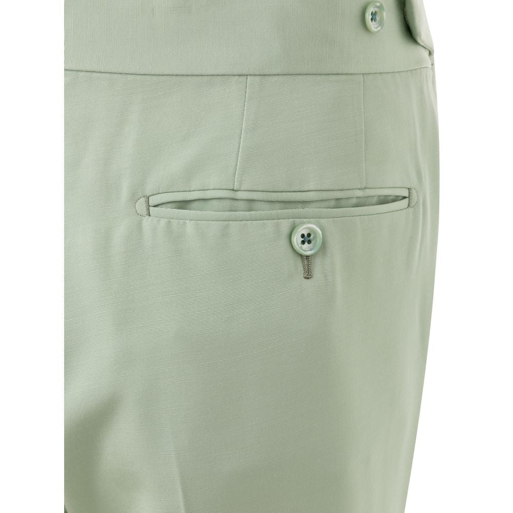Tom Ford Green Viscose Chino Pant TO-9232674-IT46 | S