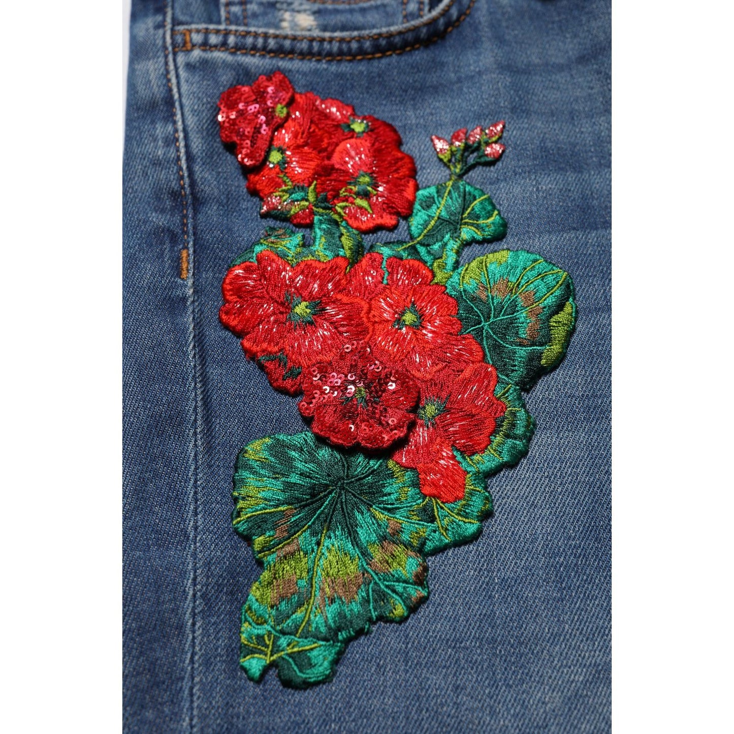 Dolce & Gabbana Blue Cotton Low Waist Skinny Denim Jeans PAN75967-36